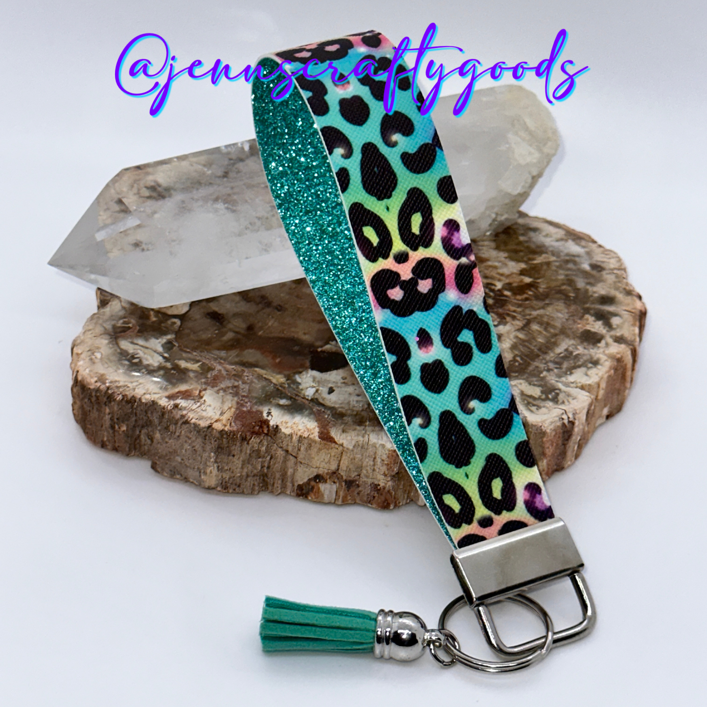 Rainbow Leopard Wristlet