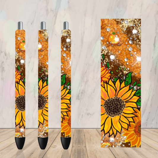 Glitter Sunflowers Pen