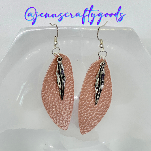 Leaf Charm Oblong Earrings