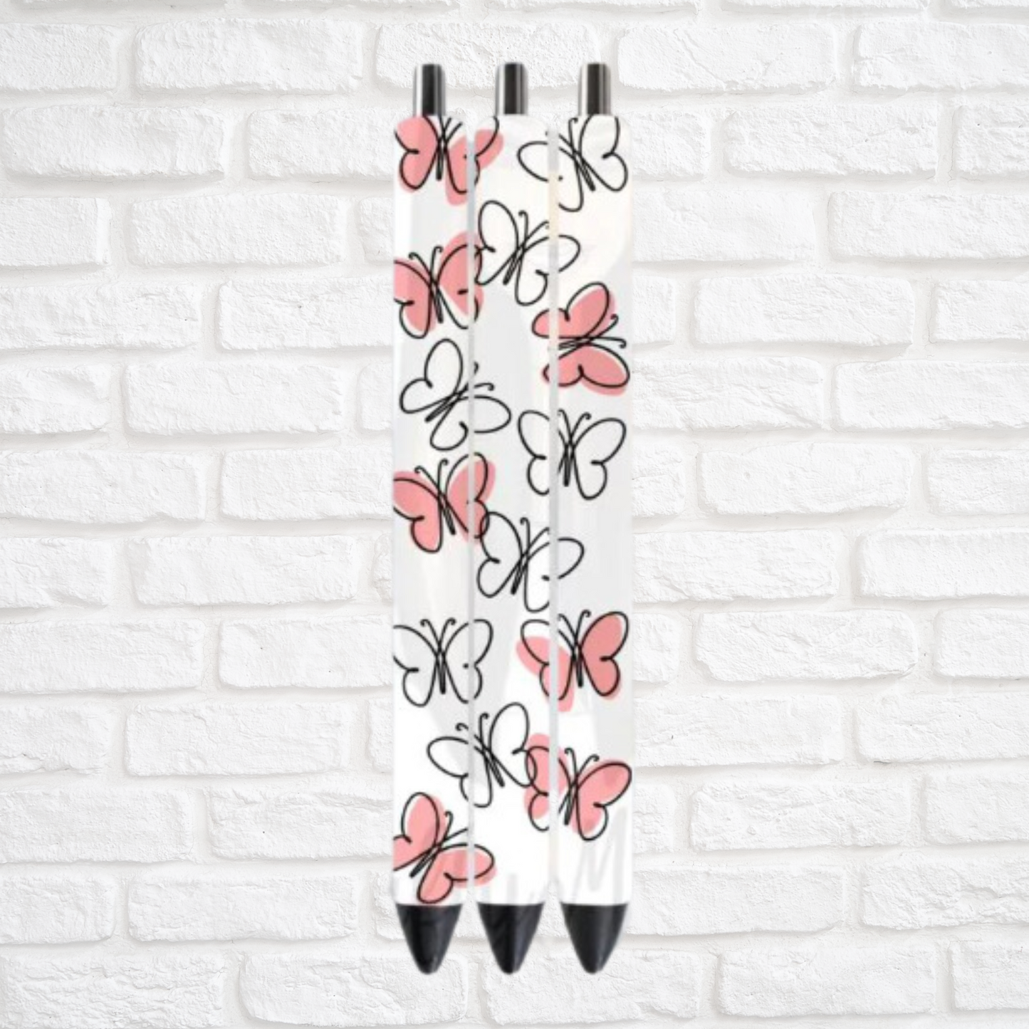 Black and Pink Butterflies Pen