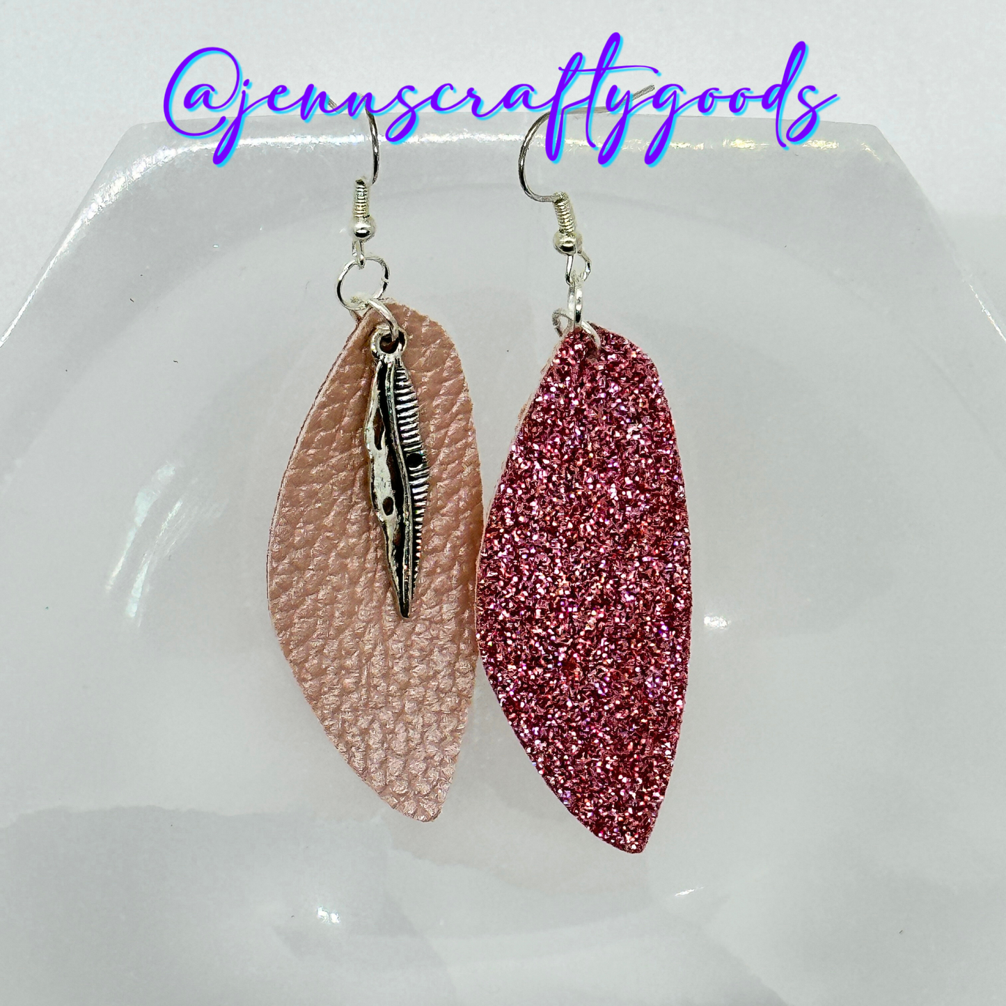 Leaf Charm Oblong Earrings