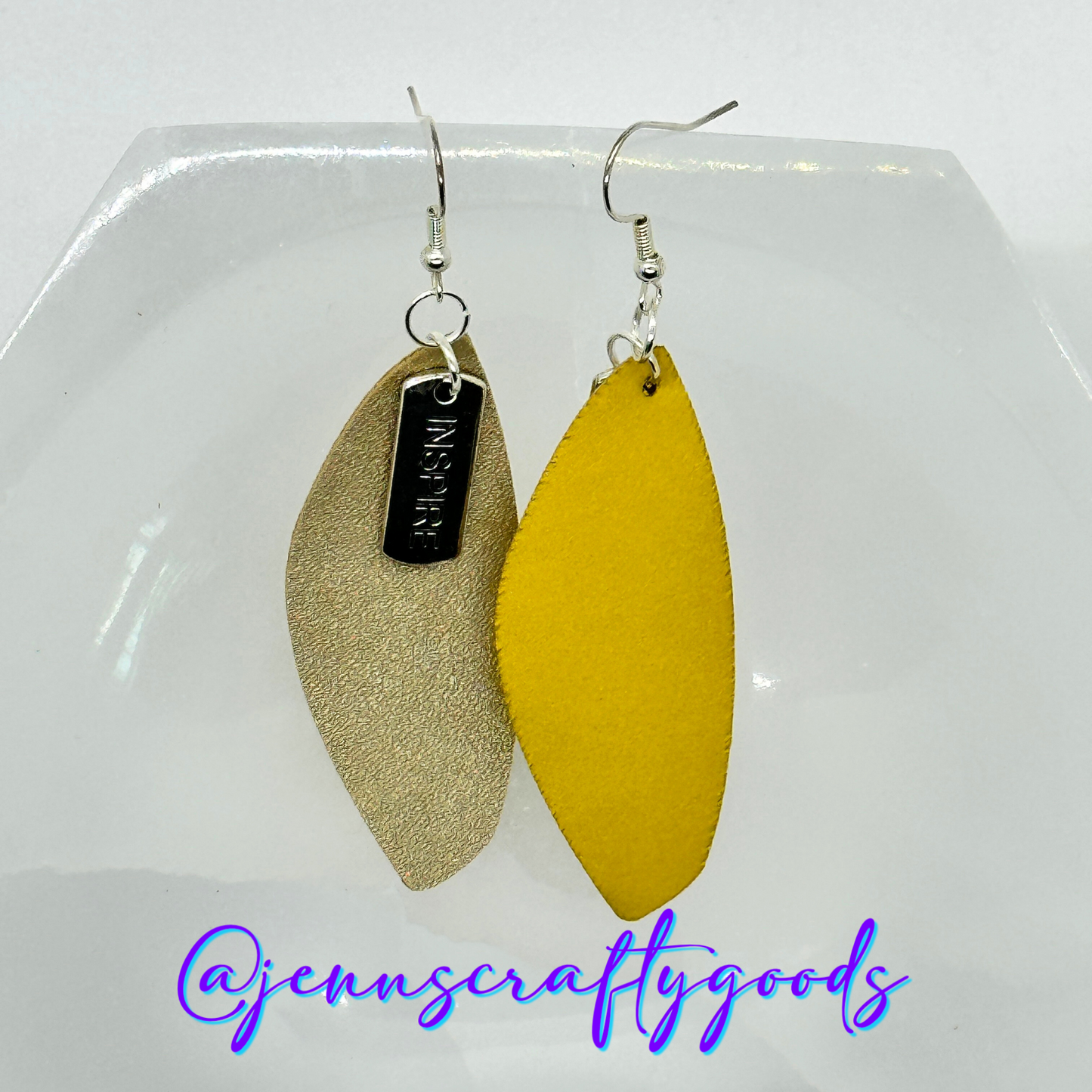 Word Charm Oblong Earrings (INSPIRE/MIRACLE)