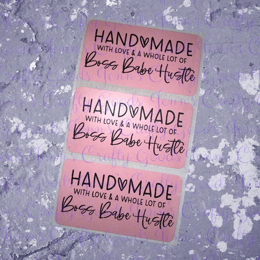 Handmade with Love & Boss Babe Hustle Stickers