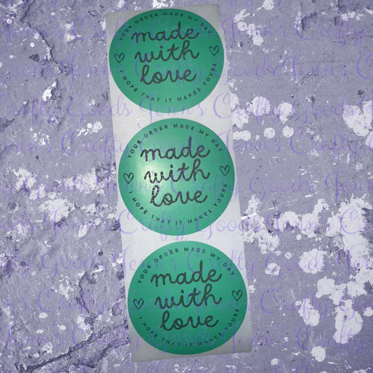 Made With Love - Order Made My Day Stickers