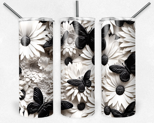 Black Butterfly 3D Tumbler