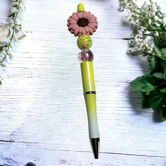 Blush Daisy Beaded Pen
