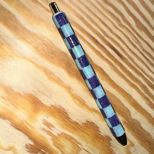 Checkered Glitter Pen