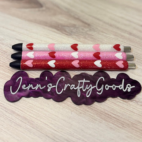 Valentine's Heart Glitter Pen Set