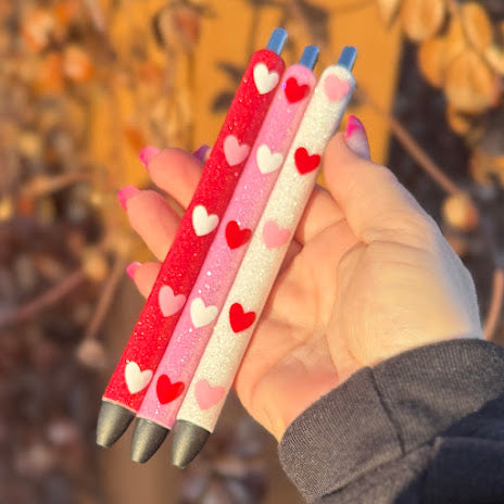 Valentine's Heart Glitter Pen Set