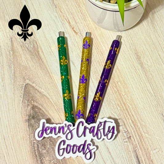 Mardi Gras Glitter Pen Set